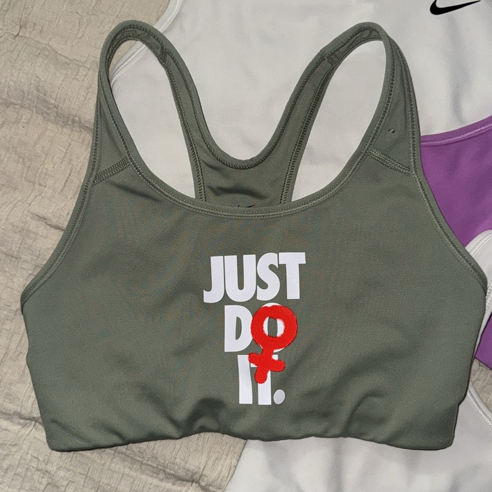 Nike Sports Bras in White, Purple, and Green - Picture 2 of 9